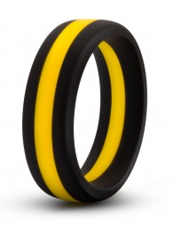 Черно-желтое силиконовое эрекционное кольцо Silicone Go Pro Cock Ring - Blush Novelties - в Нижнем Тагиле купить с доставкой