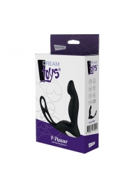 Черный вибромассажер простаты P-PLEASER W ERECTION ENHANCE - Dream Toys - в Нижнем Тагиле купить с доставкой