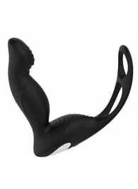 Черный вибромассажер простаты P-PLEASER W ERECTION ENHANCE - Dream Toys - в Нижнем Тагиле купить с доставкой