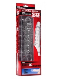 Прозразная закрытая насадка на пенис с поддержкой мошонки Clearly Ample Penis Enhancer - 22 см. - XR Brands - в Нижнем Тагиле купить с доставкой