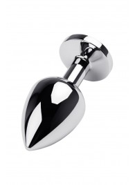 Серебристая коническая анальная пробка с красным кристаллом - 8 см. - ToyFa - купить с доставкой в Нижнем Тагиле