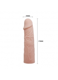 Закрытая телесная насадка-фаллос - 17 см. - Sex Expert - в Нижнем Тагиле купить с доставкой
