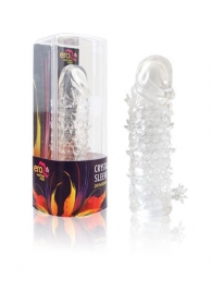 Закрытая прозрачная рельефная насадка Crystal sleeve - 13 см. - Erowoman-Eroman - в Нижнем Тагиле купить с доставкой
