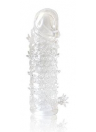 Закрытая прозрачная рельефная насадка Crystal sleeve - 13 см. - Erowoman-Eroman - в Нижнем Тагиле купить с доставкой
