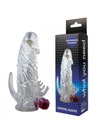 Закрытая прозрачная вибронасадка на пенис Crystal Sleeve Vibe - Erowoman-Eroman - в Нижнем Тагиле купить с доставкой