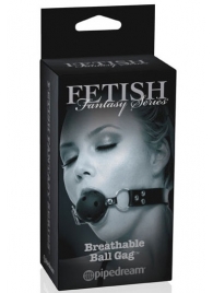 Черный кляп с дырочками Breathable Ball Gag - Pipedream - купить с доставкой в Нижнем Тагиле