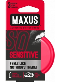 Ультратонкие презервативы в железном кейсе MAXUS Sensitive - 3 шт. - Maxus - купить с доставкой в Нижнем Тагиле