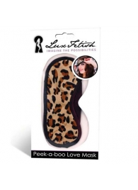 Леопардовая маска на глаза Peek-a-Boo - Lux Fetish - купить с доставкой в Нижнем Тагиле
