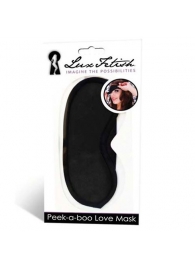 Черная маска на глаза Peek-a-Boo - Lux Fetish - купить с доставкой в Нижнем Тагиле