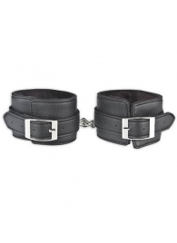 Черные фиксаторы для ног на цепи с мехом внутри - Lux Fetish - купить с доставкой в Нижнем Тагиле