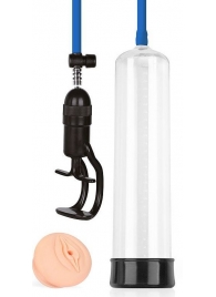 Прозрачная вакуумная помпа Sex Expert с насадкой-вагиной - Sex Expert - в Нижнем Тагиле купить с доставкой