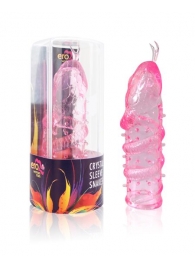 Закрытая рельефная насадка Crystal sleeve snakes в виде змеи с усиками - 14 см. - Erowoman-Eroman - в Нижнем Тагиле купить с доставкой