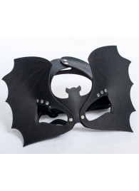 Черная кожаная маска на глаза  Летучая мышь - Sitabella - купить с доставкой в Нижнем Тагиле