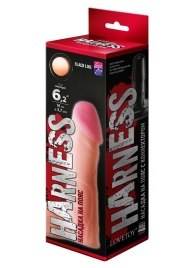 Телесная реалистичная насадка на Harness с коннектором BLACK LINE - 17 см. - LOVETOY (А-Полимер) - купить с доставкой в Нижнем Тагиле