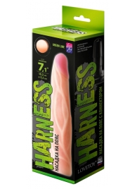 Телесная насадка с венками на Harness с коннектором GREEN LINE - 18 см. - LOVETOY (А-Полимер) - купить с доставкой в Нижнем Тагиле
