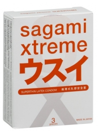 Ультратонкие презервативы Sagami Xtreme SUPERTHIN - 3 шт. - Sagami - купить с доставкой в Нижнем Тагиле