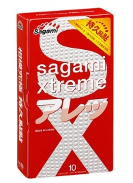 Утолщенные презервативы Sagami Xtreme Feel Long с точками - 10 шт. - Sagami - купить с доставкой в Нижнем Тагиле