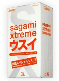 Ультратонкие презервативы Sagami Xtreme SUPERTHIN - 15 шт. - Sagami - купить с доставкой в Нижнем Тагиле