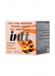 Массажная свеча для поцелуев Peach с ароматом персика - 30 гр. - INTT - купить с доставкой в Нижнем Тагиле