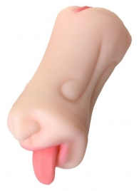 Телесный двусторонний мастурбатор Fruity Tongue - ротик и вагина - ToyFa - в Нижнем Тагиле купить с доставкой