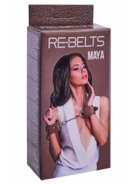 Коричневые кожаные наручники Maya - Rebelts - купить с доставкой в Нижнем Тагиле