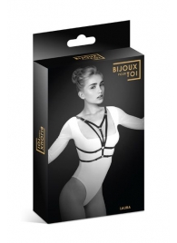 Черная упряжь на грудь Laura - Bijoux Pour Toi - купить с доставкой в Нижнем Тагиле
