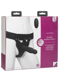 Черный полый вибрострапон Body Extensions BE Aroused - 17,78 см. - Doc Johnson - купить с доставкой в Нижнем Тагиле
