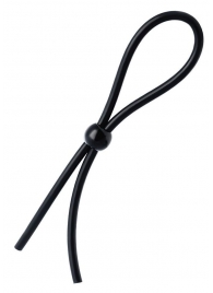 Черное лассо на пенис с одной бусиной - A-toys - в Нижнем Тагиле купить с доставкой