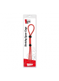 Красное лассо на пенис с двумя бусинами STRETCHY LASSO CAGE - Dream Toys - в Нижнем Тагиле купить с доставкой