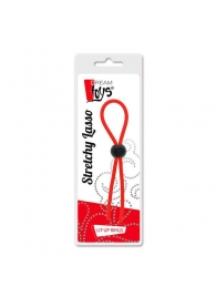 Красное эрекционное лассо с одной бусиной-утяжкой STRETCHY THIN LASSO - Dream Toys - в Нижнем Тагиле купить с доставкой