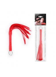 Красная плеть с рукоятью в оплетке - 28 см. - Notabu - купить с доставкой в Нижнем Тагиле
