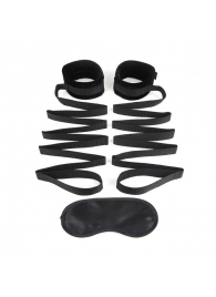 Чёрные манжеты для фиксации на кровати Bondage Bed Strap - Lux Fetish - купить с доставкой в Нижнем Тагиле