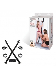 Чёрный набор для фиксации у двери - Lux Fetish - купить с доставкой в Нижнем Тагиле
