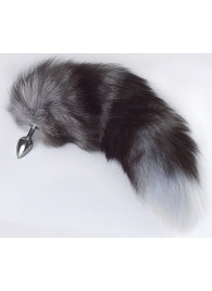 Серебристая анальная пробка с пушистым хвостом - Sitabella - купить с доставкой в Нижнем Тагиле