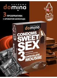 Презервативы для орального секса DOMINO Sweet Sex с ароматом шоколадного мусса - 3 шт. - Domino - купить с доставкой в Нижнем Тагиле
