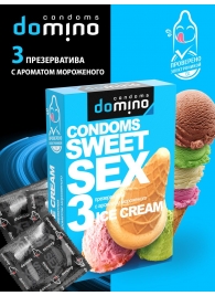 Презервативы для орального секса DOMINO Sweet Sex с ароматом мороженого - 3 шт. - Domino - купить с доставкой в Нижнем Тагиле