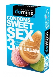 Презервативы для орального секса DOMINO Sweet Sex с ароматом мороженого - 3 шт. - Domino - купить с доставкой в Нижнем Тагиле
