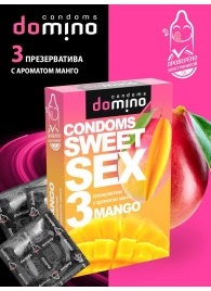 Презервативы для орального секса DOMINO Sweet Sex с ароматом манго - 3 шт. - Domino - купить с доставкой в Нижнем Тагиле