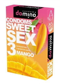 Презервативы для орального секса DOMINO Sweet Sex с ароматом манго - 3 шт. - Domino - купить с доставкой в Нижнем Тагиле