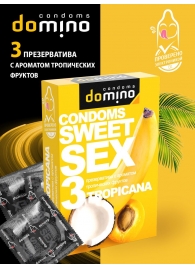 Презервативы для орального секса DOMINO Sweet Sex с ароматом тропических фруктов - 3 шт. - Domino - купить с доставкой в Нижнем Тагиле