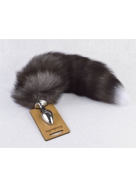 Серебристая анальная пробка с пушистым хвостиком - Sitabella - купить с доставкой в Нижнем Тагиле