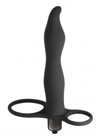 Черная вибронасадка для двойного проникновения Flirtini - 15,9 см. - Lola Games - купить с доставкой в Нижнем Тагиле