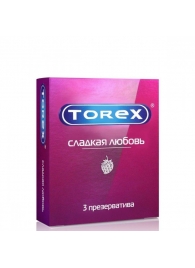 Презервативы Torex  Сладкая любовь  с ароматом клубники - 3 шт. - Torex - купить с доставкой в Нижнем Тагиле