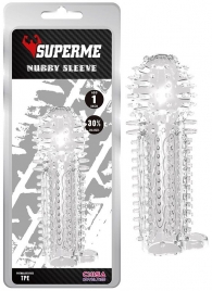 Закрытая прозрачная насадка на пенис с шипиками Nubby Sleeve - 14,5 см. - Chisa - в Нижнем Тагиле купить с доставкой
