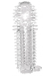 Закрытая прозрачная насадка на пенис с шипиками Nubby Sleeve - 14,5 см. - Chisa - в Нижнем Тагиле купить с доставкой