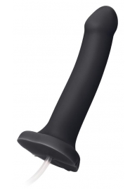 Черный фаллос с имитацией эякуляции Silicon Cum Dildo L - 19,6 см. - Strap-on-me - купить с доставкой в Нижнем Тагиле