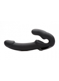 Черный безремневой страпон Urge Silicone Strap On с пультом ДУ - 24 см. - XR Brands - купить с доставкой в Нижнем Тагиле