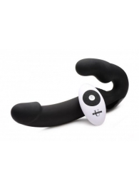 Черный безремневой страпон Urge Silicone Strap On с пультом ДУ - 24 см. - XR Brands - купить с доставкой в Нижнем Тагиле