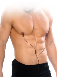 Черные электрические зажимы для сосков Shock Therapy Nipple Clamps - Pipedream - купить с доставкой в Нижнем Тагиле