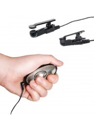 Черные электрические зажимы для сосков Shock Therapy Nipple Clamps - Pipedream - купить с доставкой в Нижнем Тагиле